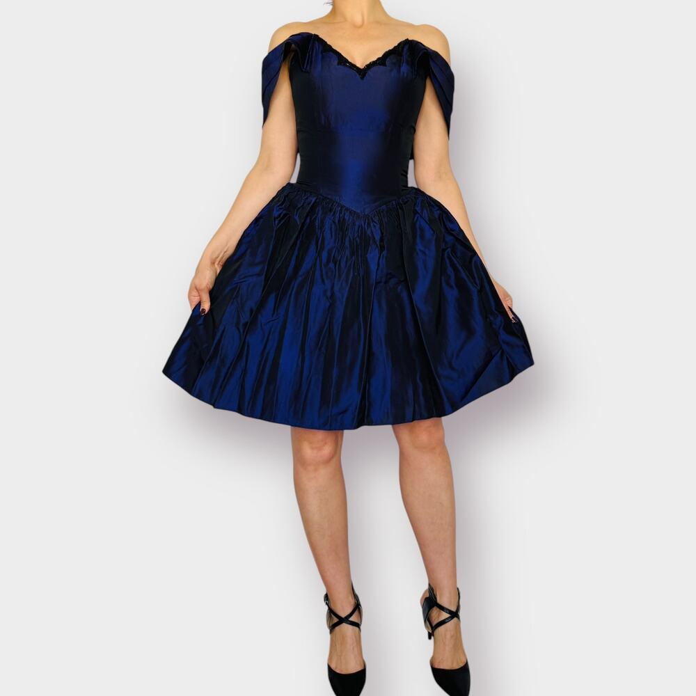 Vintage 90s Jessica McClintock Blue‎ Party Dress